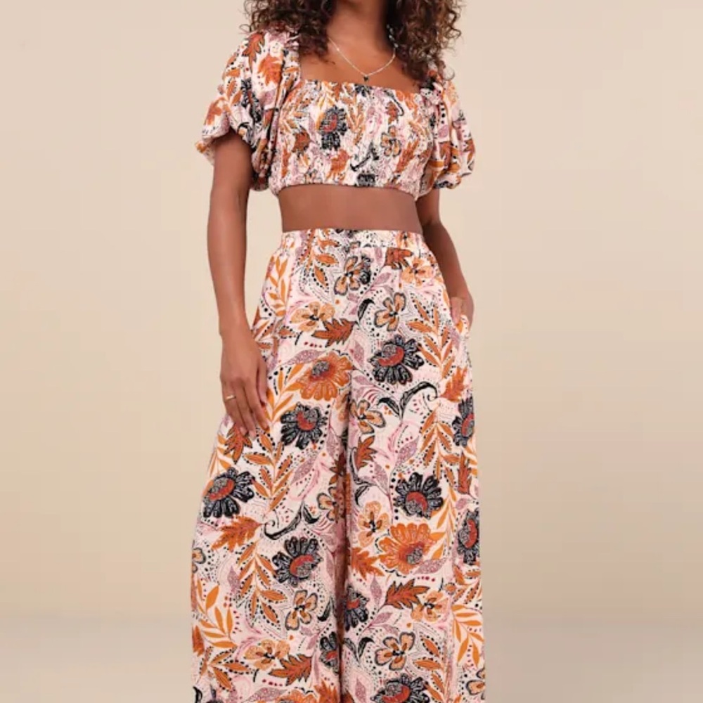 Lulus Exceptionally Dressed Floral Smocked Two Piece Jumpsuit 🤍